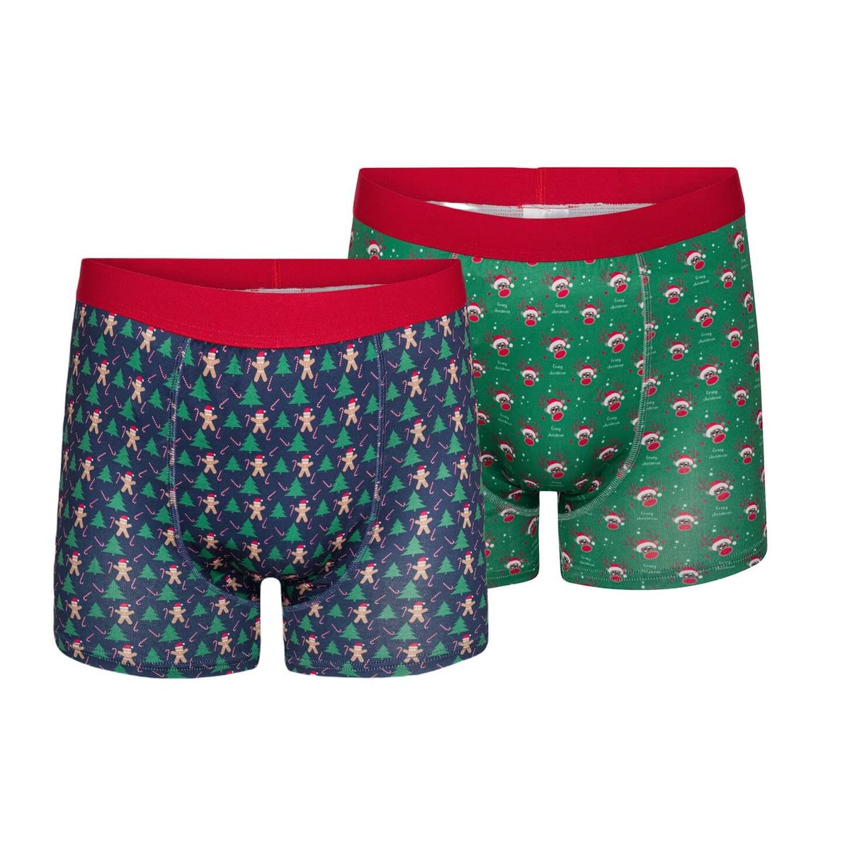 2-pak boxershorts med julemotiv i æske, str. large