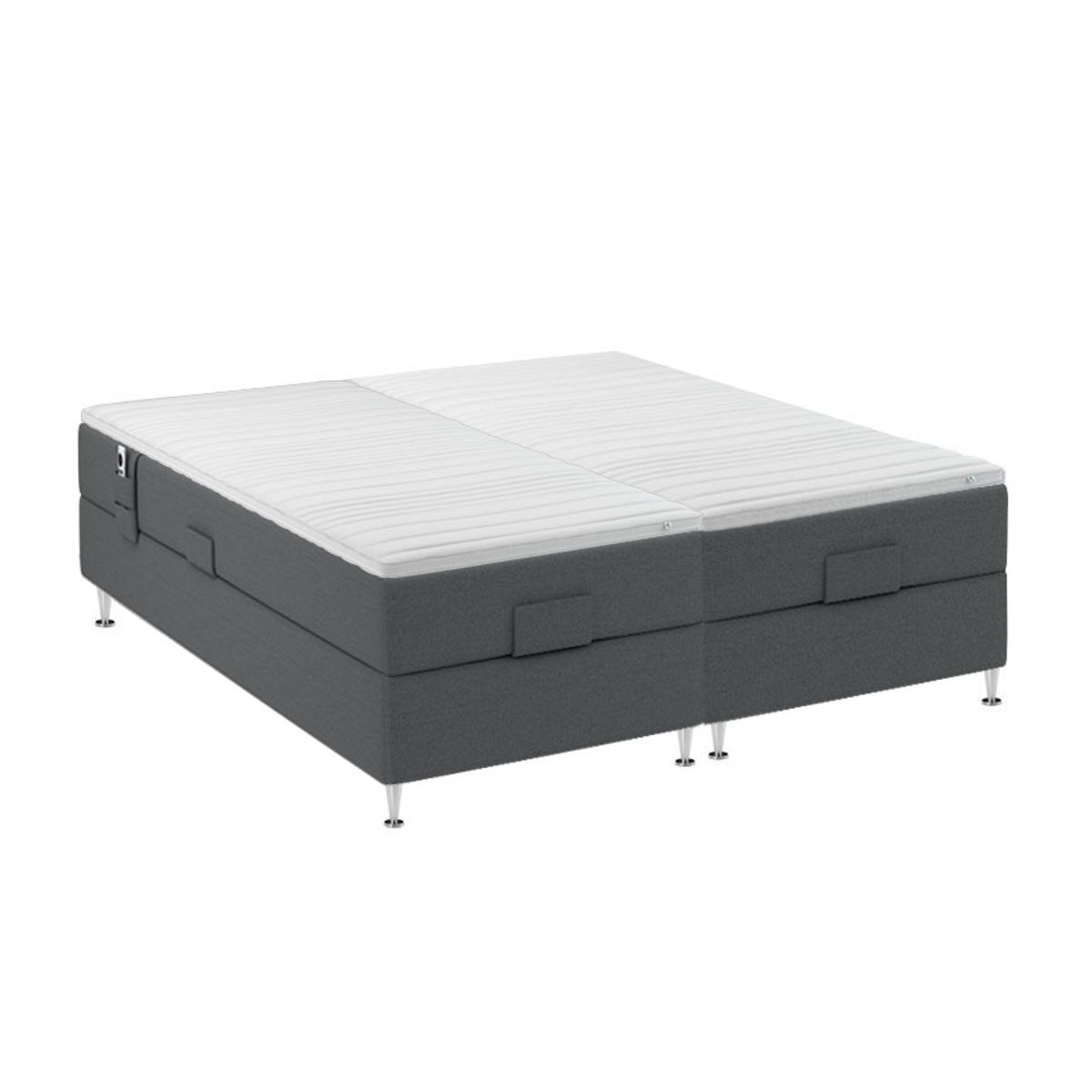 Kram Lux Elevationsseng 180x210 cm-Anthracite-Fast-Medium-2 stk. topmadrasser