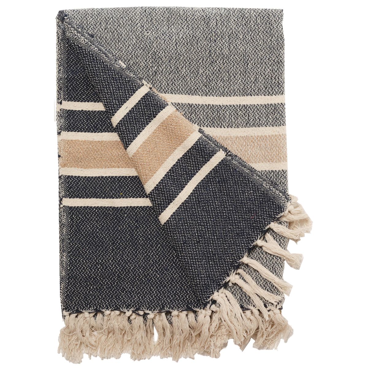 HYGGE PLAID NATUR/NAVY