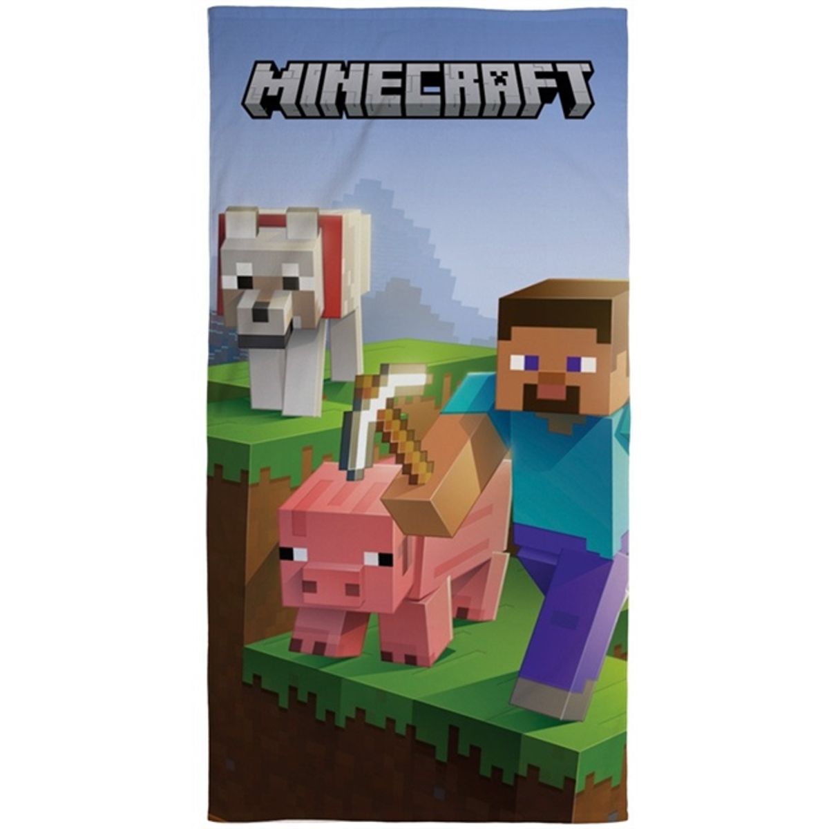 Minecraft bade håndklæde - 70x140 cm - 100% Bomuld