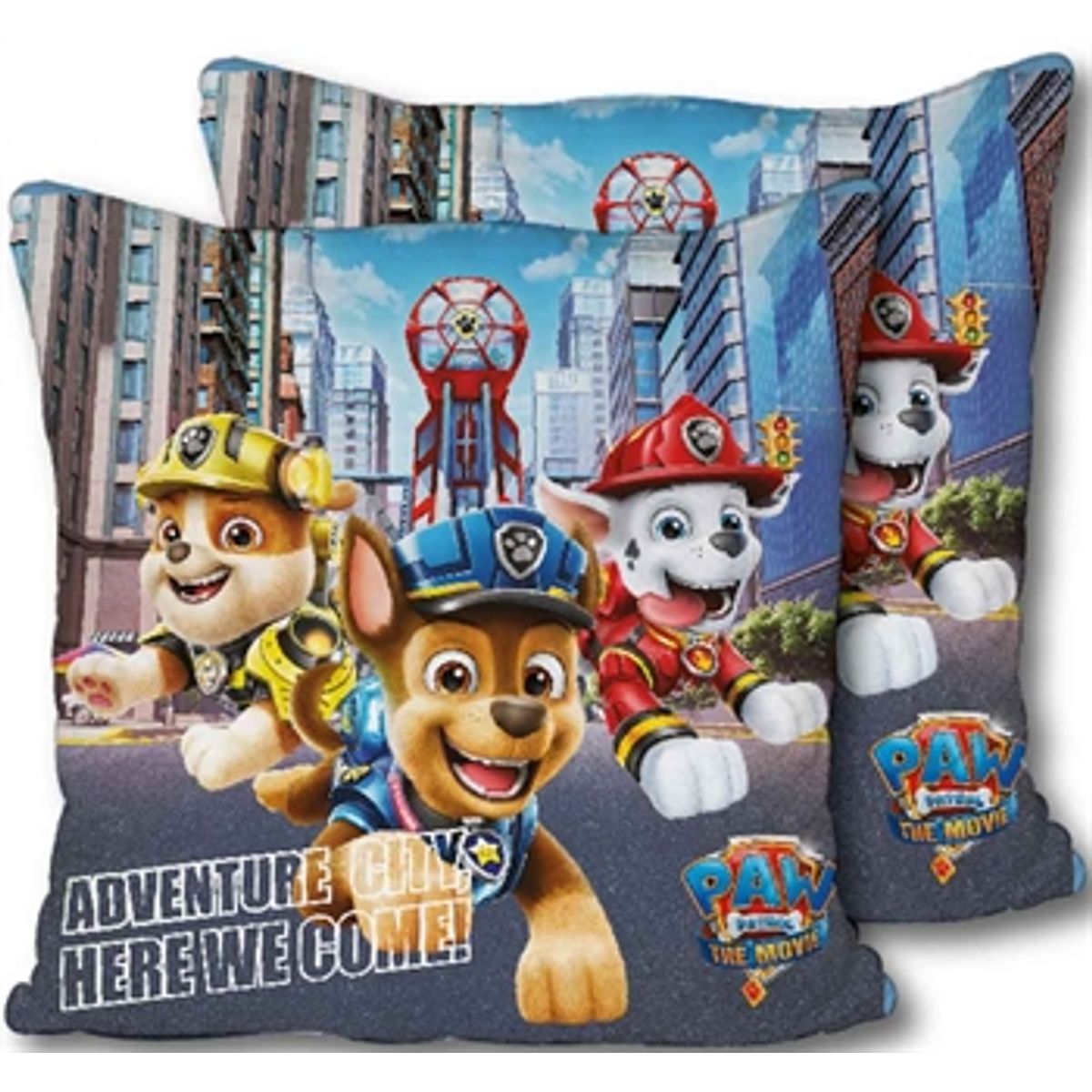 Paw Patrol - Pyntepude til børn - 40x40 cm - Marshall, Rubble og Chase