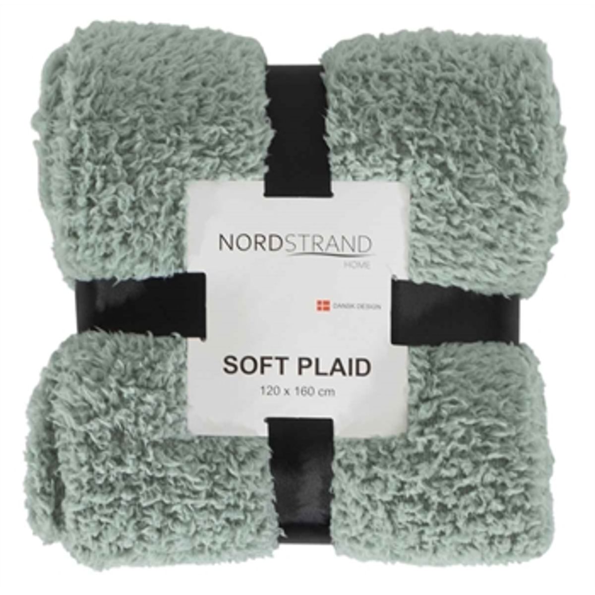 Plaid i teddy fleece - 120x160 cm - Støvet grøn - Blødt tæppe fra Nordstrand