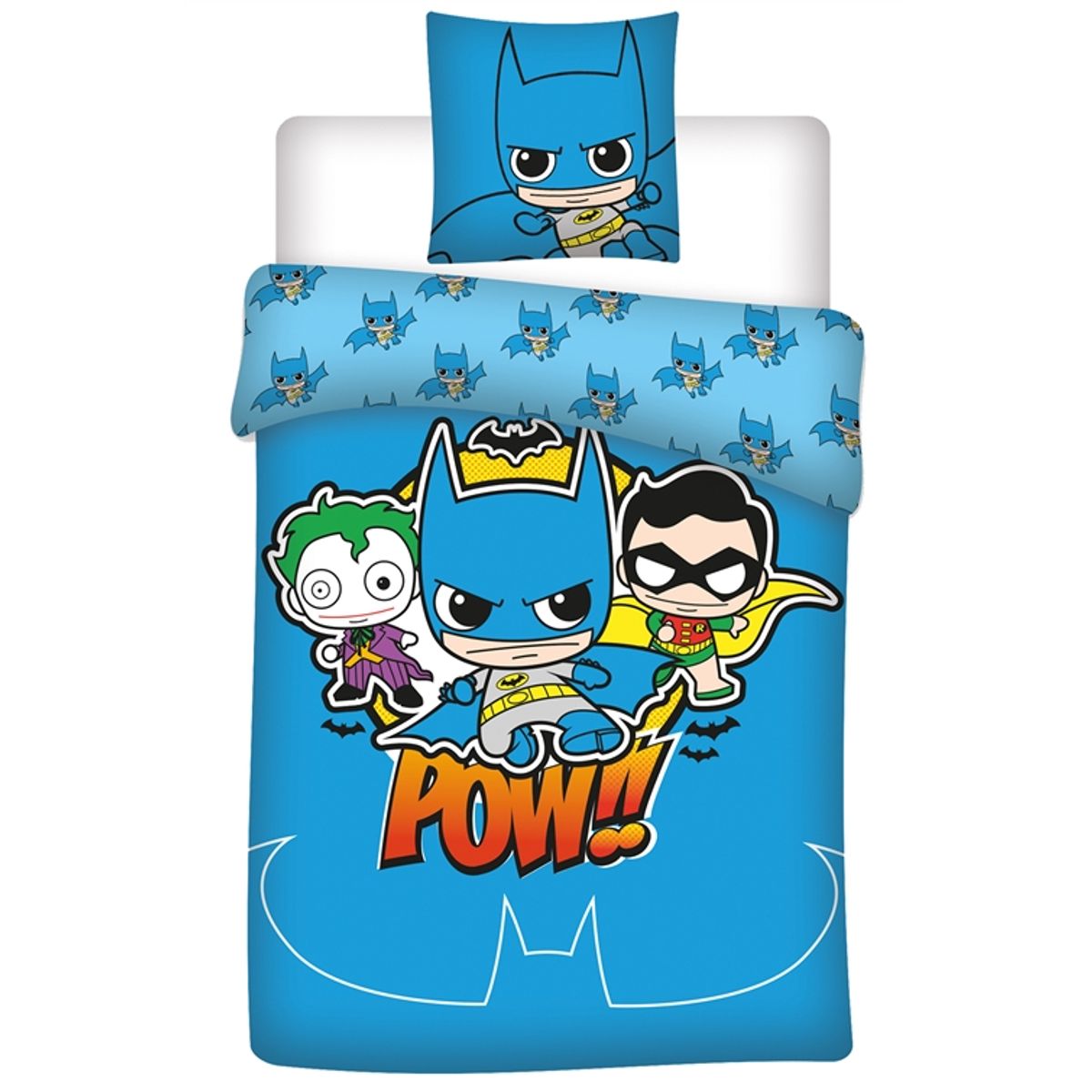 Junior sengetøj 100x140 cm - Batman DC Pop sengesæt junior - Vendbart design - 100% bomuld