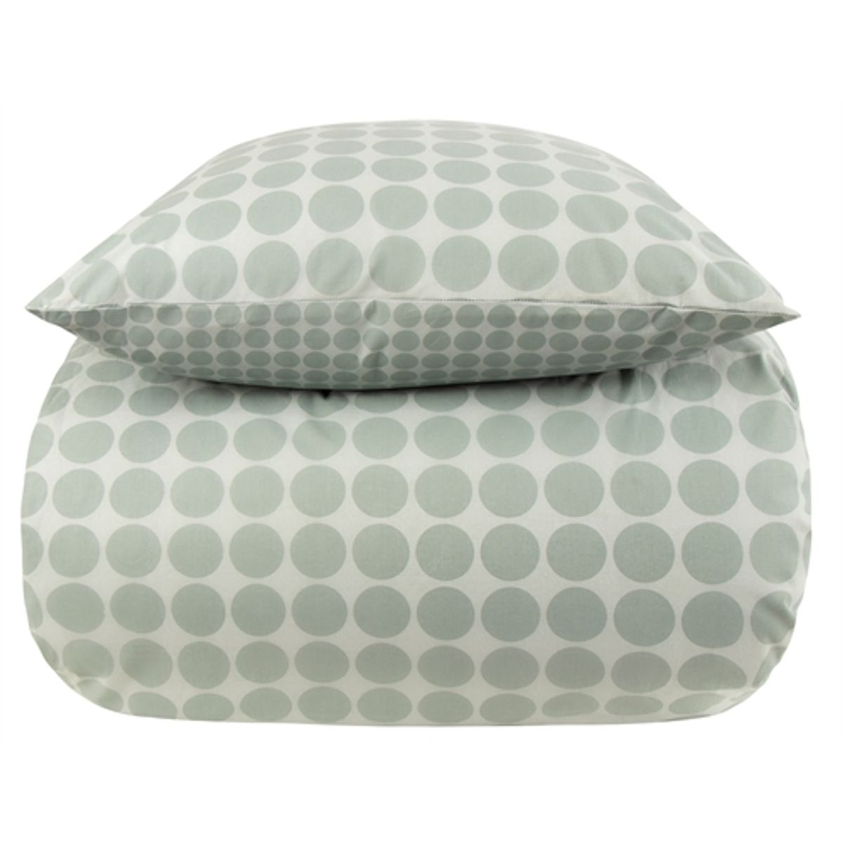 Sengetøj 150x210 cm - Circle green - Prikket sengetøj - 100% Bomuld - Borg Living sengesæt