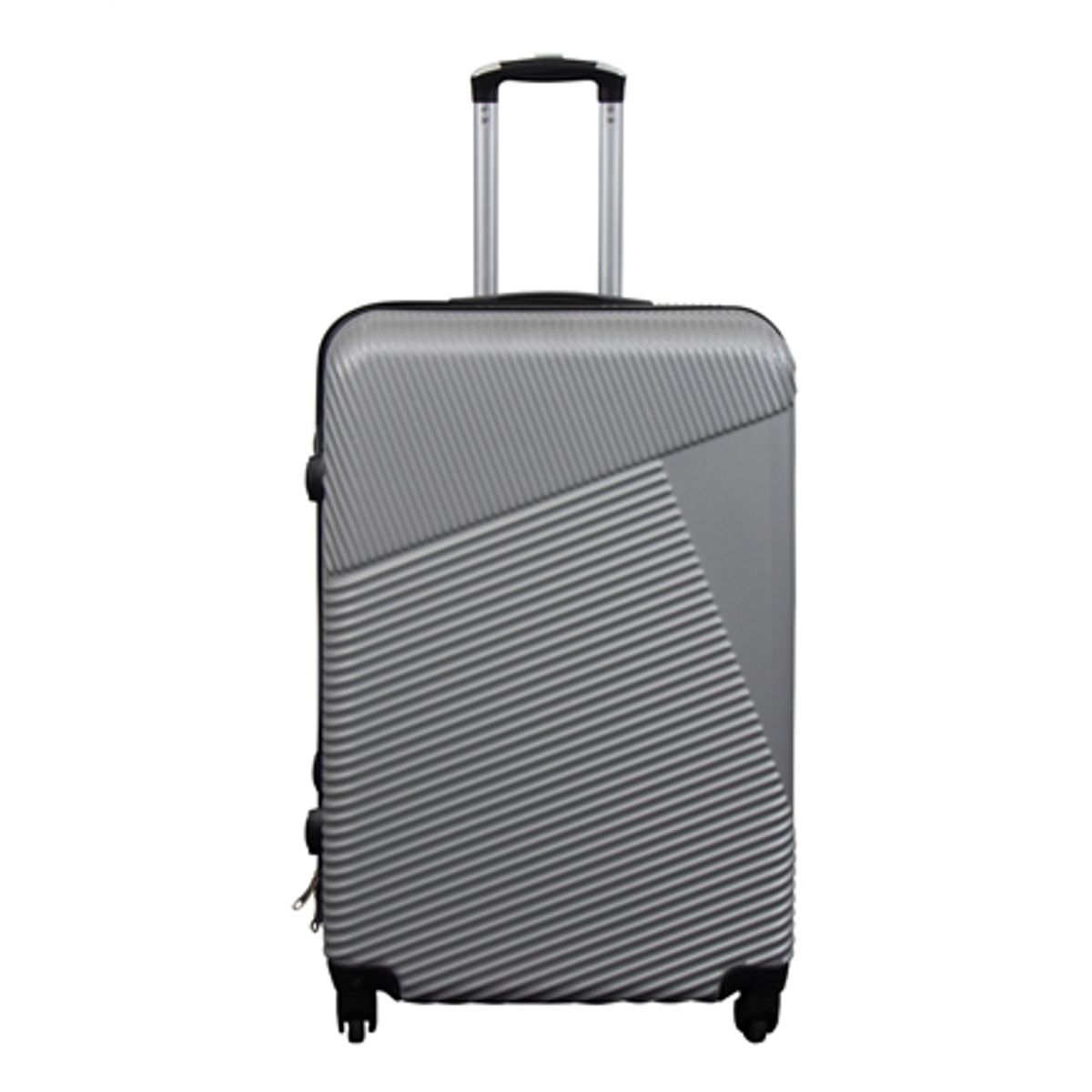 Kuffert tilbud - Hardcase - Str. Medium - Silver lines - Smart rejsekuffert