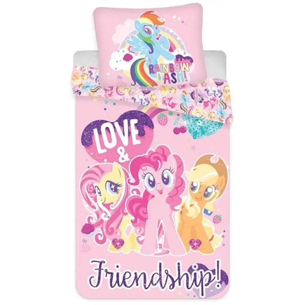 My Little Pony sengetøj - 140x200 cm - Love & Friendship - Vendbar dynebetræk - 100% bomulds sengesæt