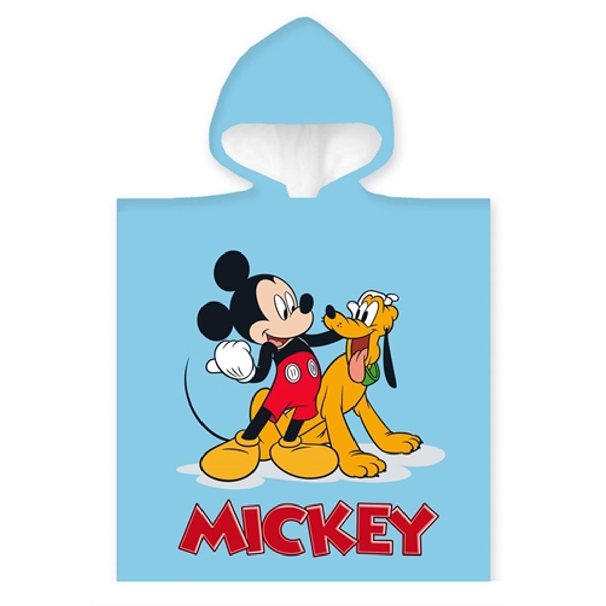 Badeponcho - Børnehåndklæde - 50x100 cm - Mickey Mouse og Pluto - 100% Bomuld