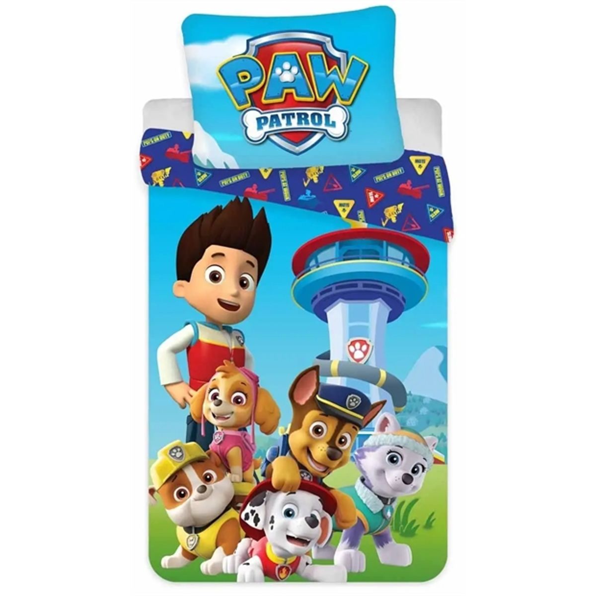 Paw Patrol Sengetøj - Junior sengesæt 100x140 cm - 2 i 1 - 100% bomuld