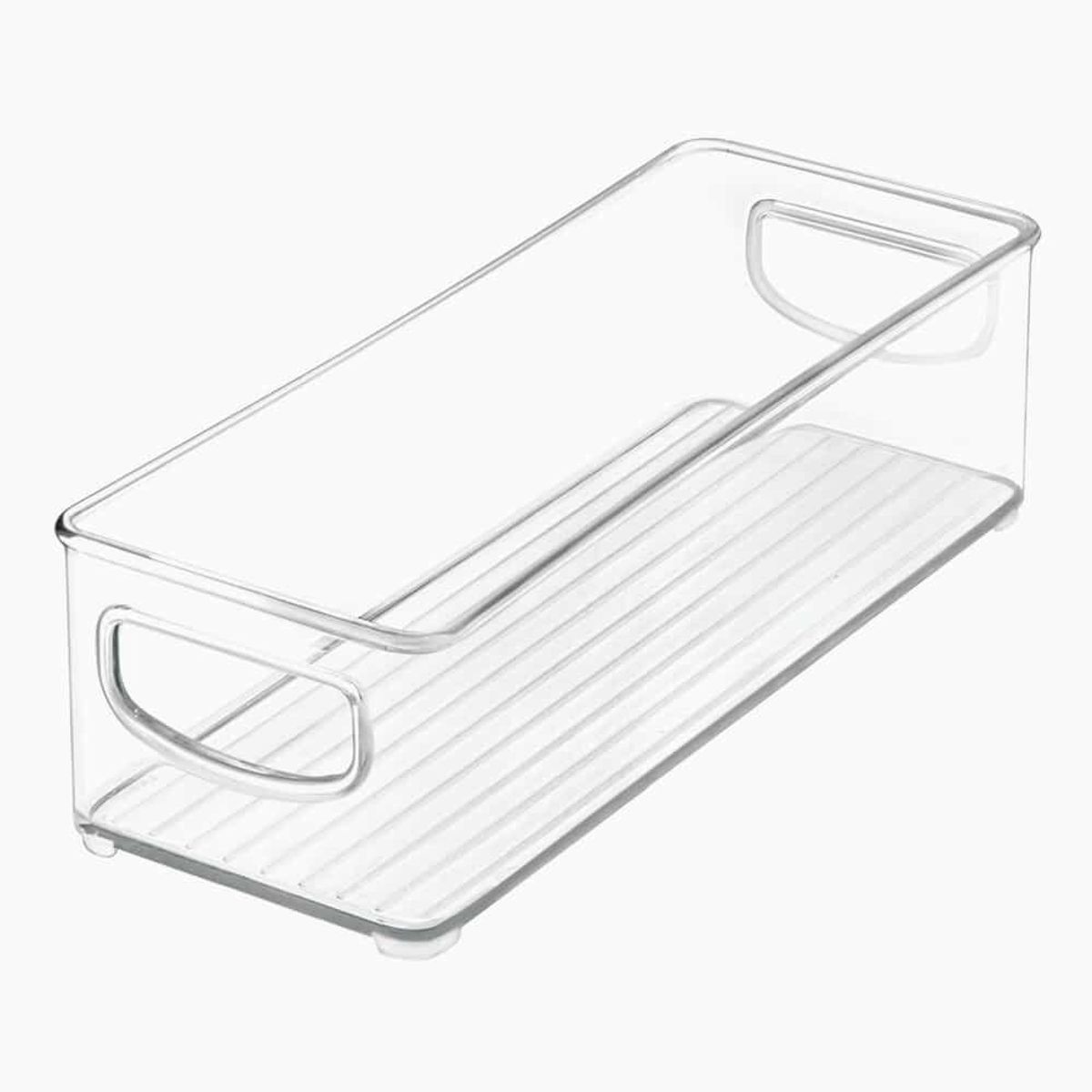 Alberte - Stabelbare opbevaringskasser (dybde: 25,5 cm) - Transparent - 10,2cm x 25,5cm x 7,7cm