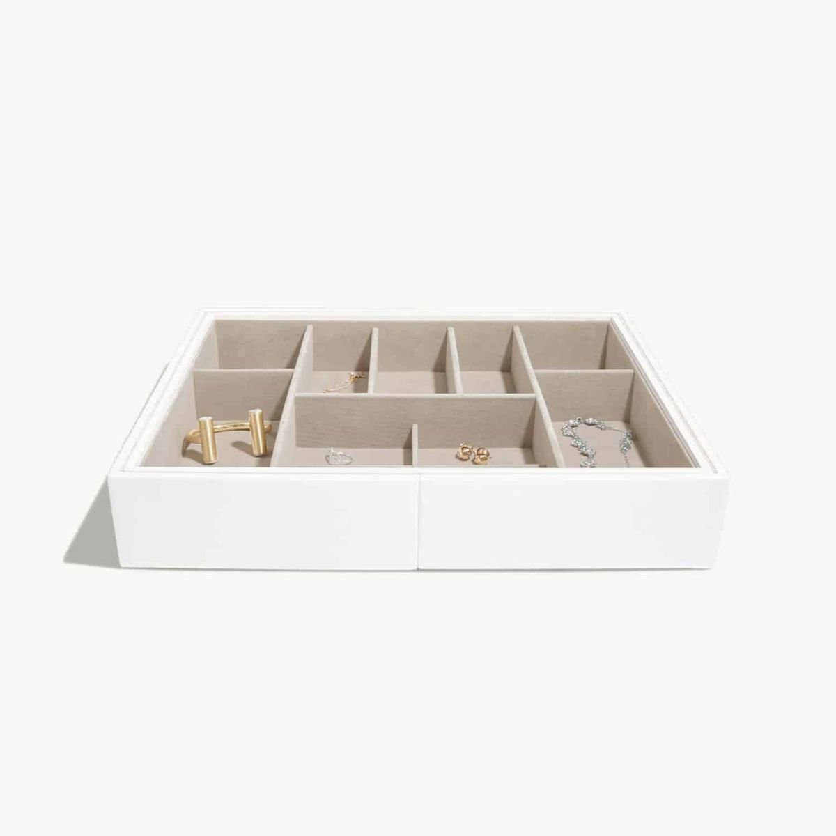 Adriana - Smykke organizer - Hvid - 40,3cm x 31,3cm x 7,3cm