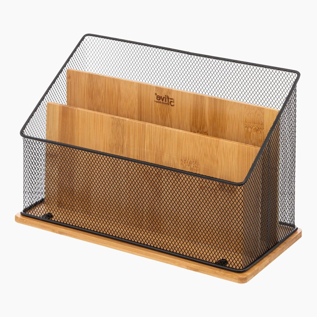 Five - Skrivebord organizer i bambus og metal - Natur - 14cm x 29cm x 20cm - Brooklyn