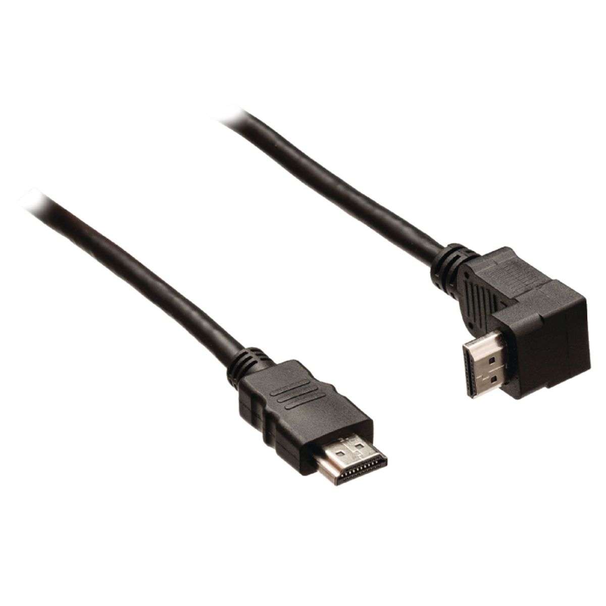 High Speed Hdmi Kabel med HDMI-Stik vinklet 90 ° 1,00 m Sort