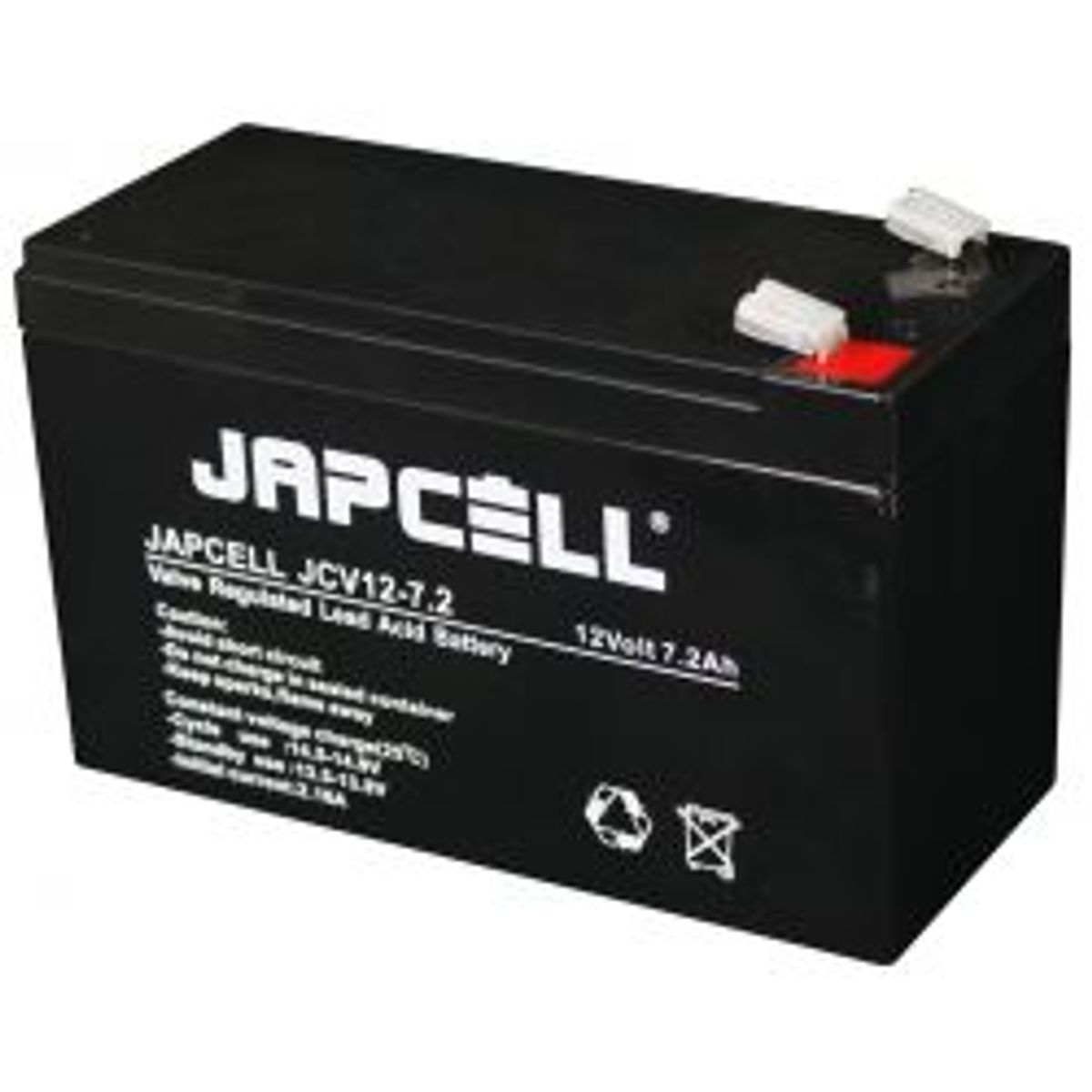 JAPCELL JCV12-7.2 F2 (6.3mm) AGM Battery - Batteri