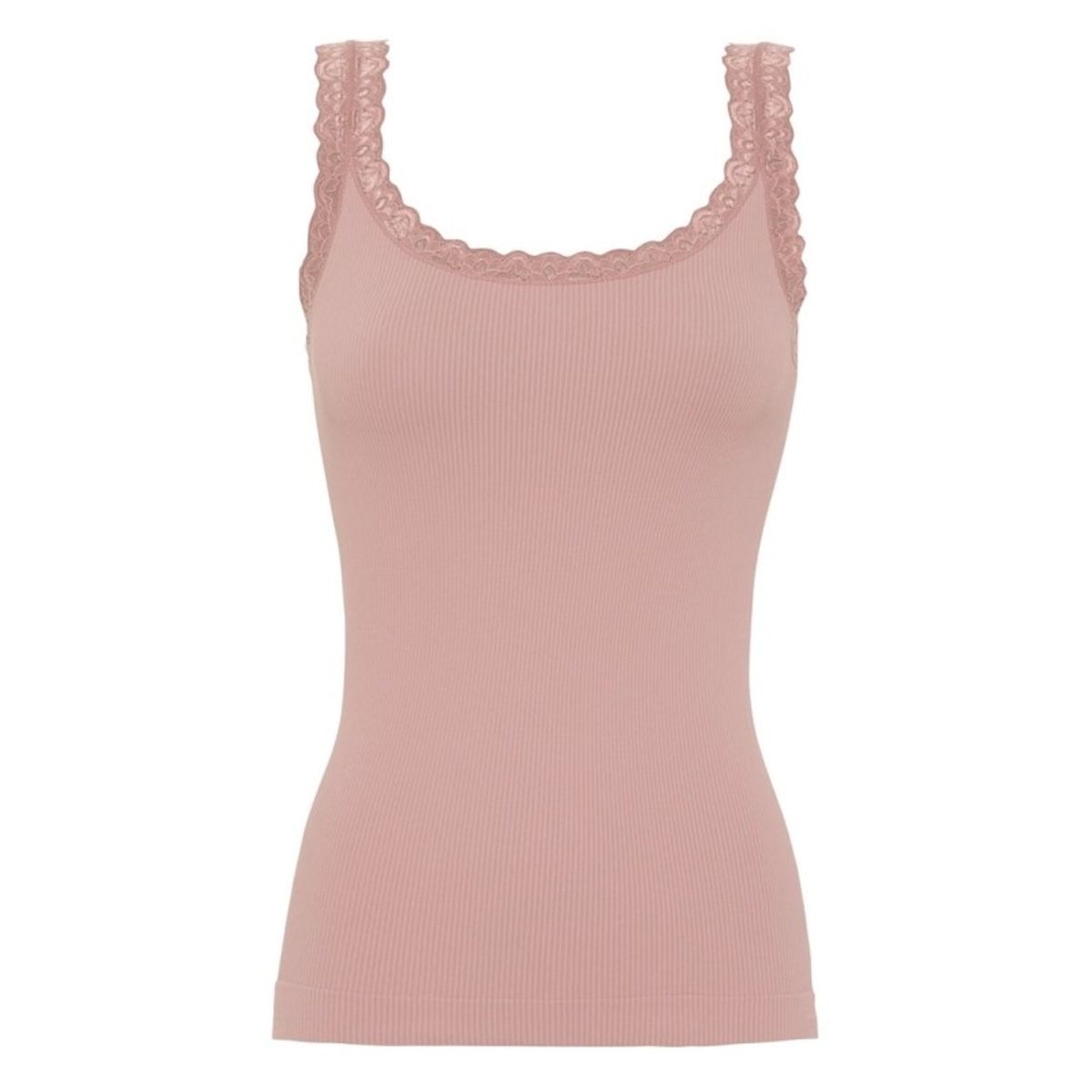 Tim & Simonsen - Frida rib top m/blonde - Antik rosa