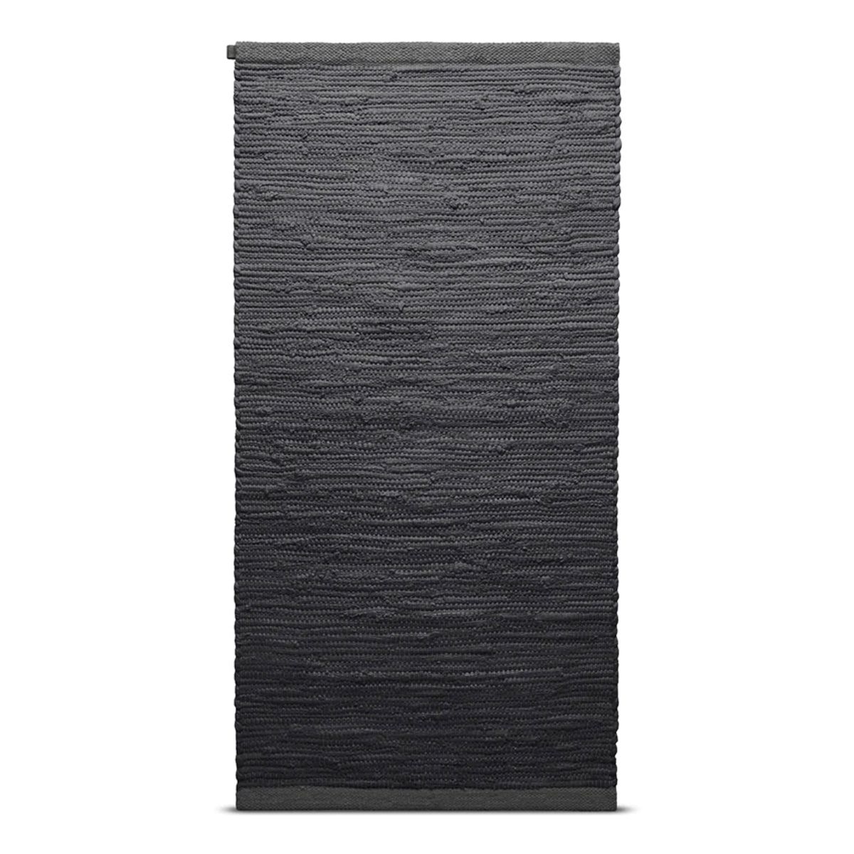 Rug Solid bomulds Kludetæppe - Charcoal