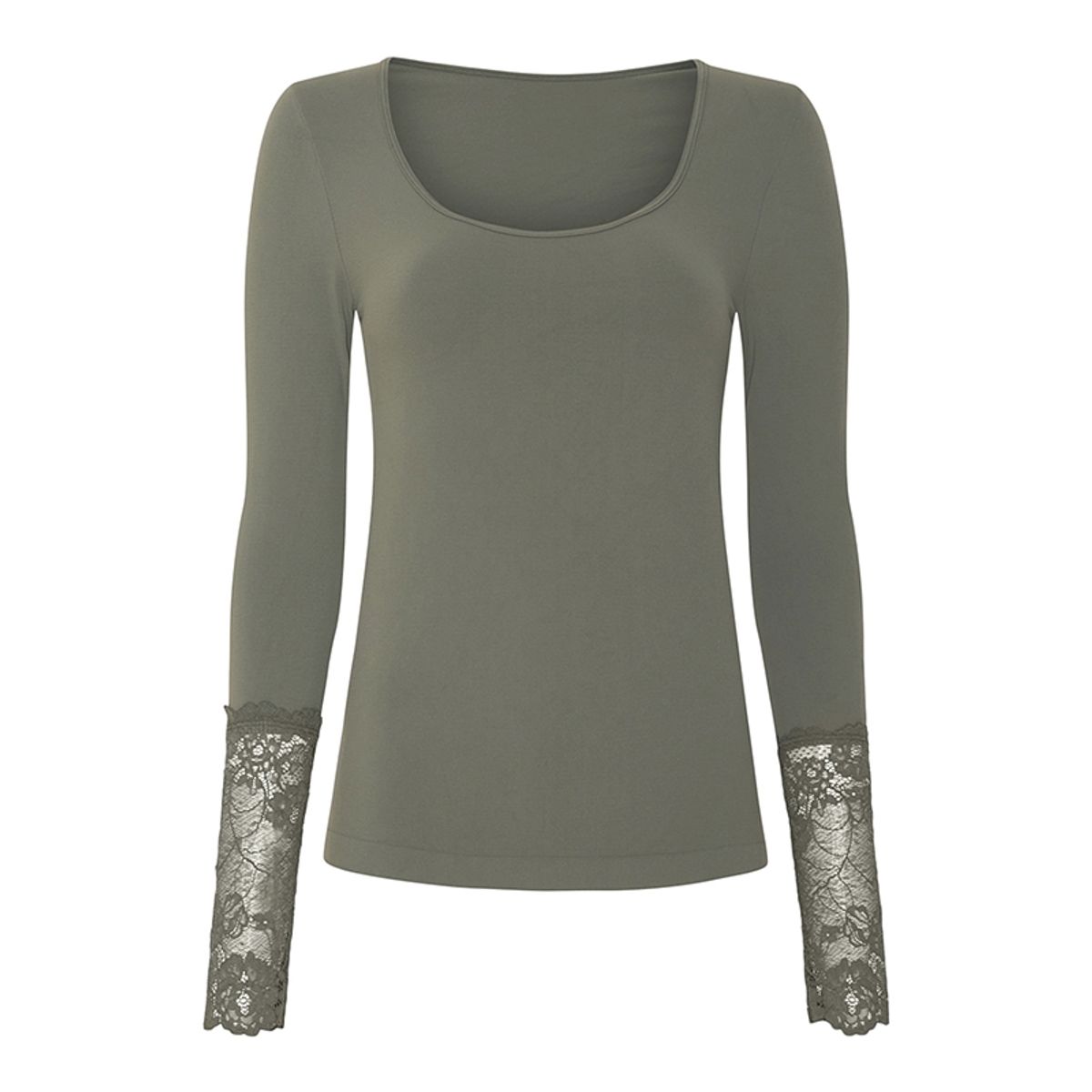 Tim & Simonsen Mary Bluse m/ blonde ærme - Olive