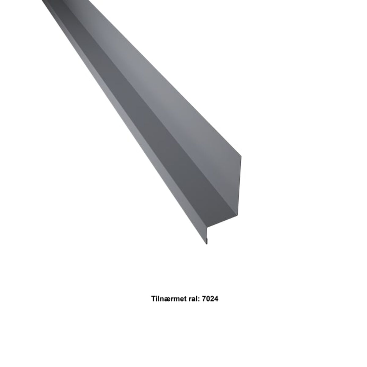 Vandnæse stor. 80-40-25x2000mm. - Koksgrå - 40 års garanti (0,50)