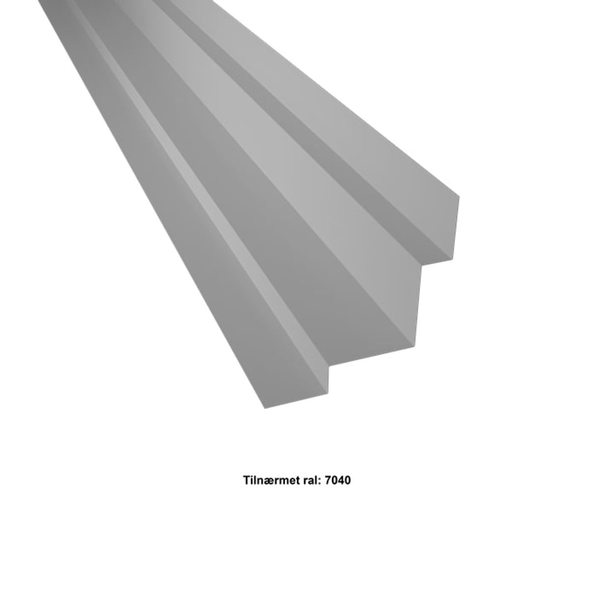 Indv. Hjørne hatteprofil 50-25-70-70-25-50x2500 mm. - Lys grå - 40 års garanti (0,50)