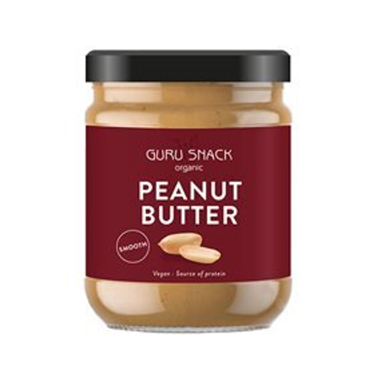 Guru Snack Peanutbutter Smooth Ø, 250g.