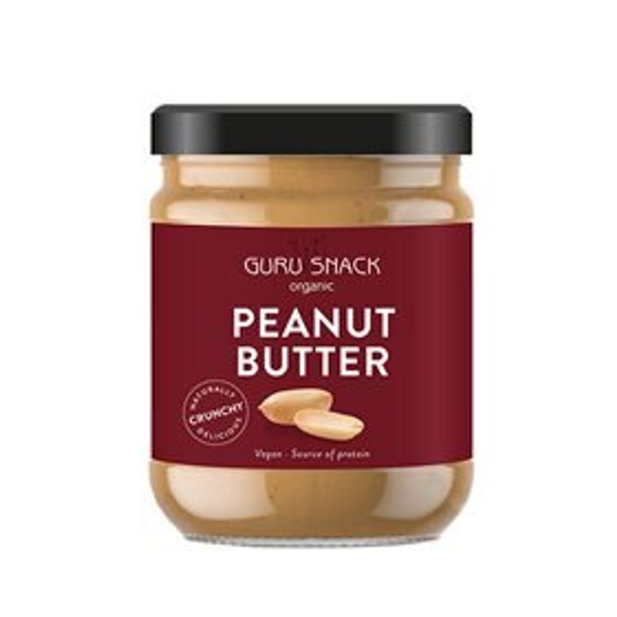 Guru Snack Peanutbutter Crunchy Ø, 500g.