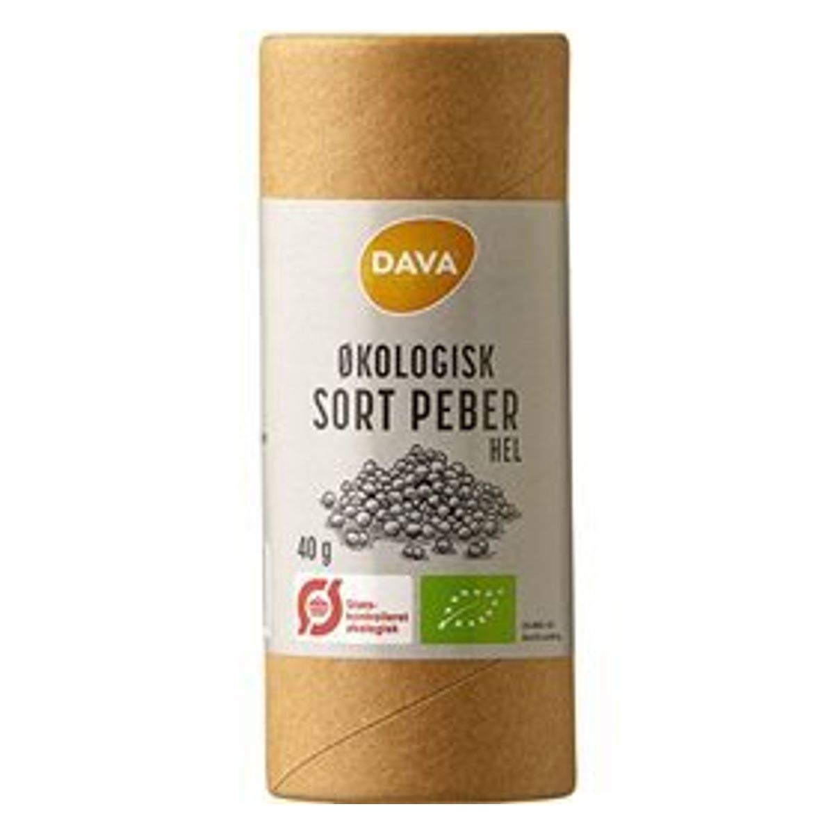 DAVA øko sort peber, hel Ø, 40g.