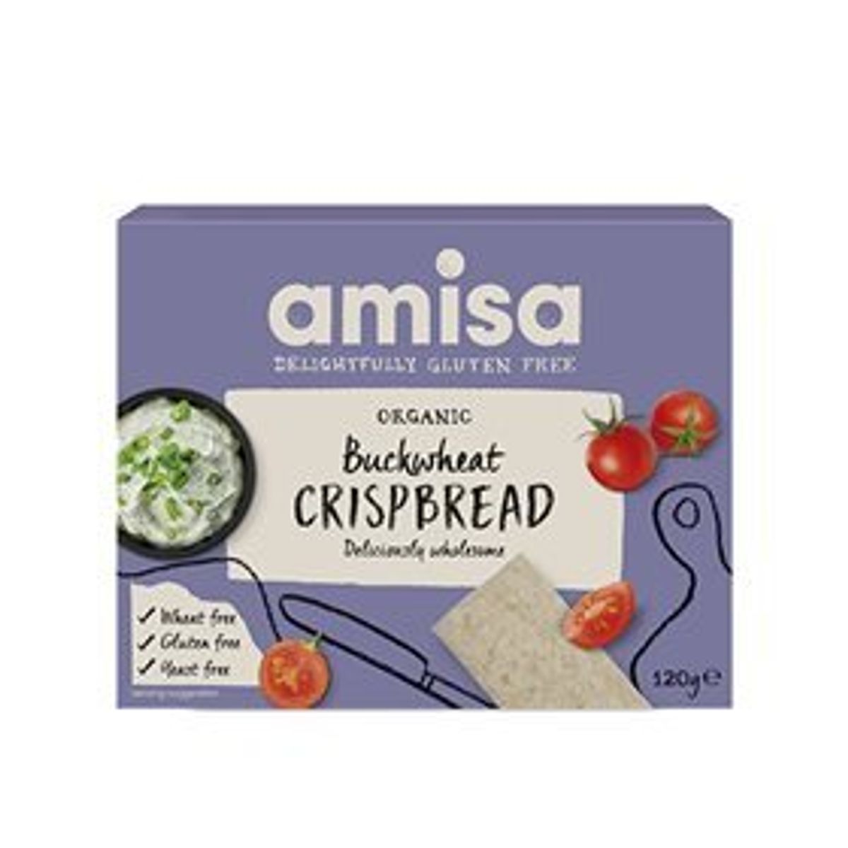 Amisa Knækbrød m. boghvede glutenfri Ø, 120g.