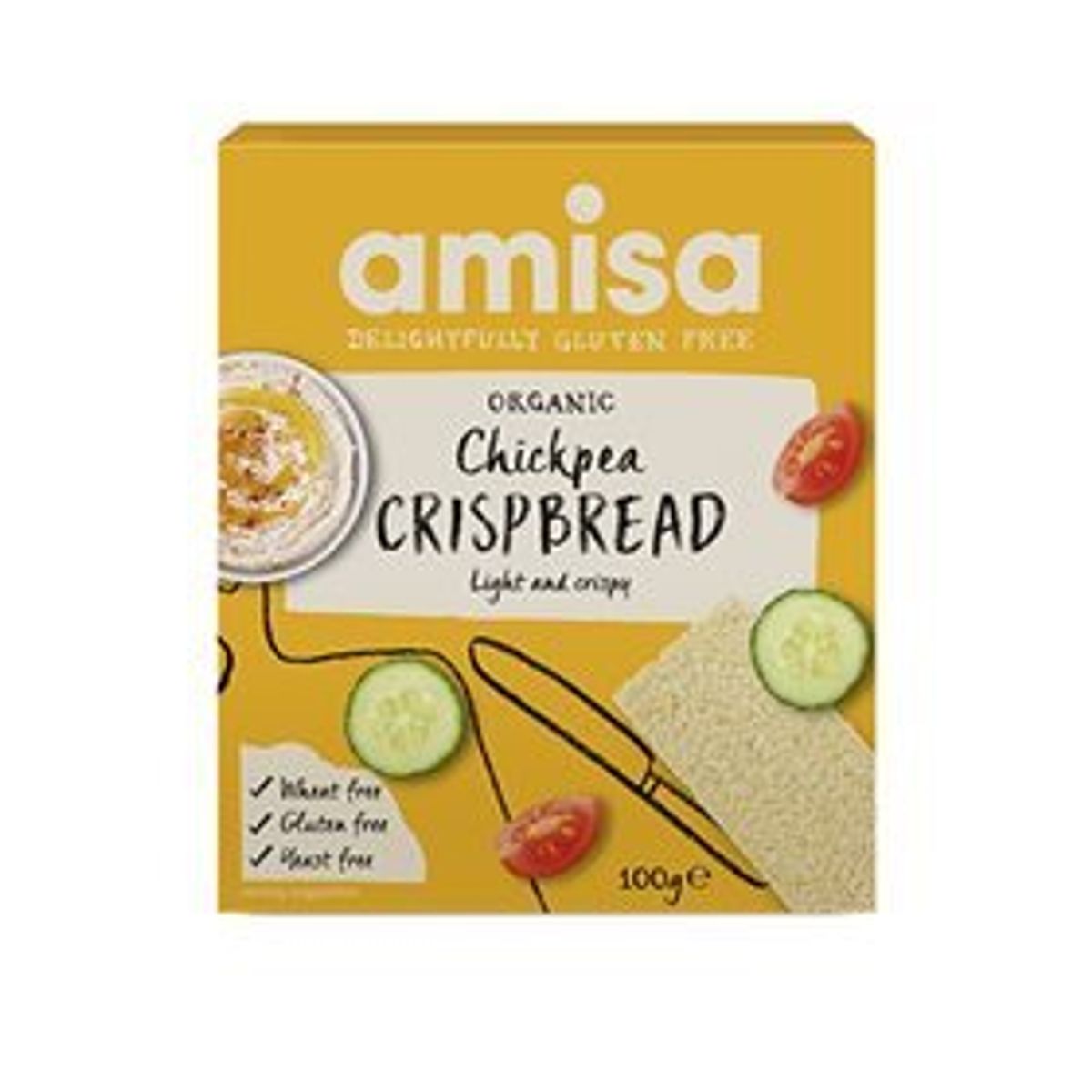 Amisa Knækbrød m. kikærter glutenfri Ø, 100g.