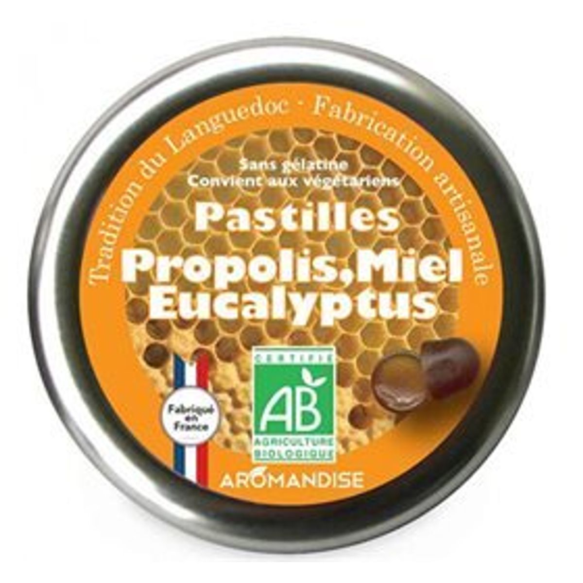 Aromandise Pastiller m. propolis, honning & eukalyptus Ø, 45g.