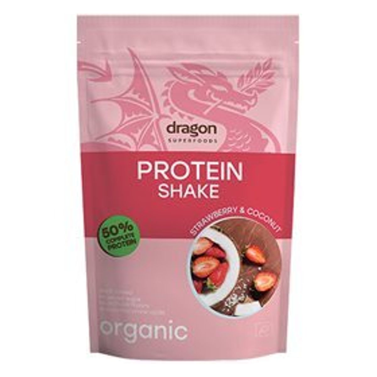 Dragon Superfoods Protein Shake Jordbær & Kokos Ø, 450g.