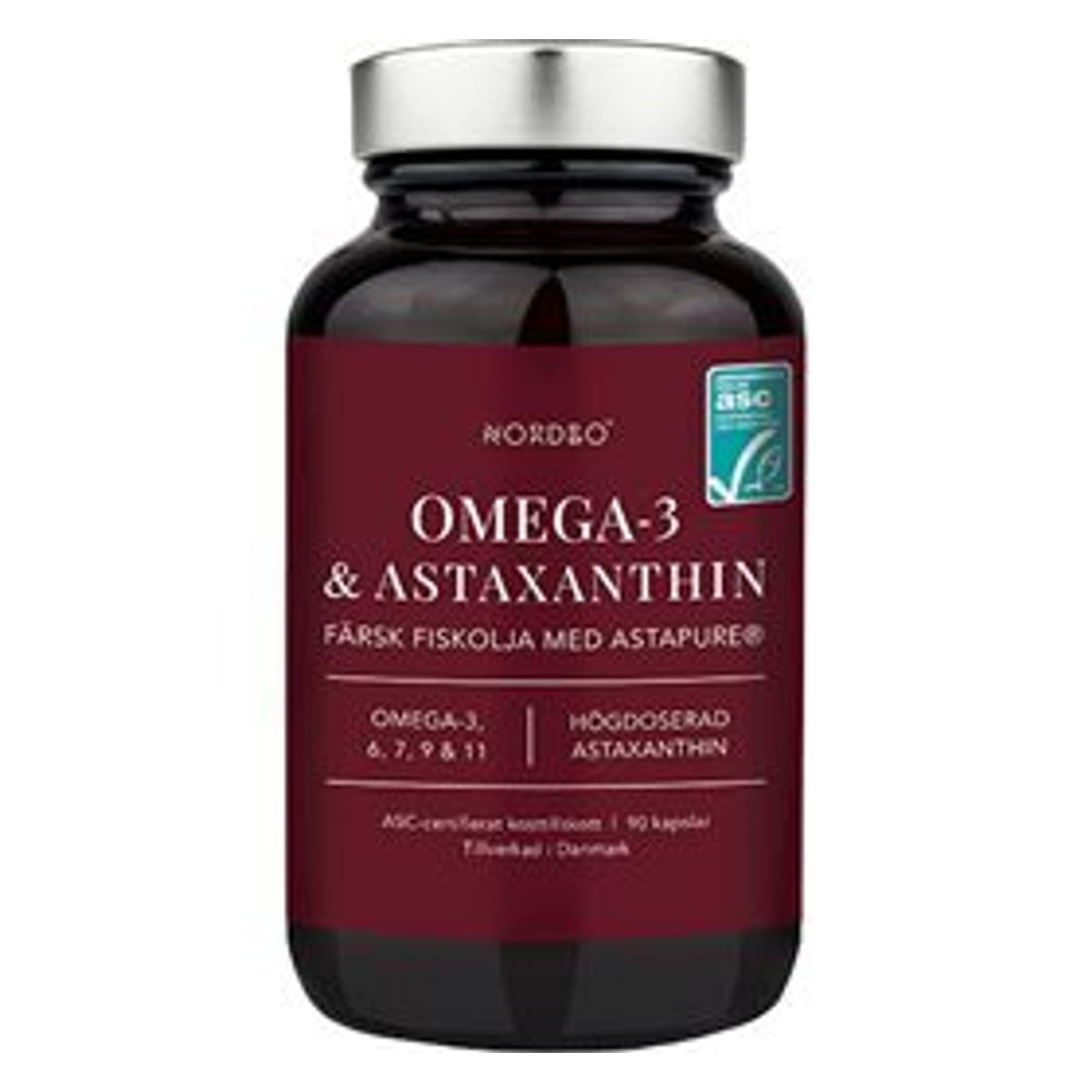 NORDBO Omega-3 & Astaxanthin, 90kap.