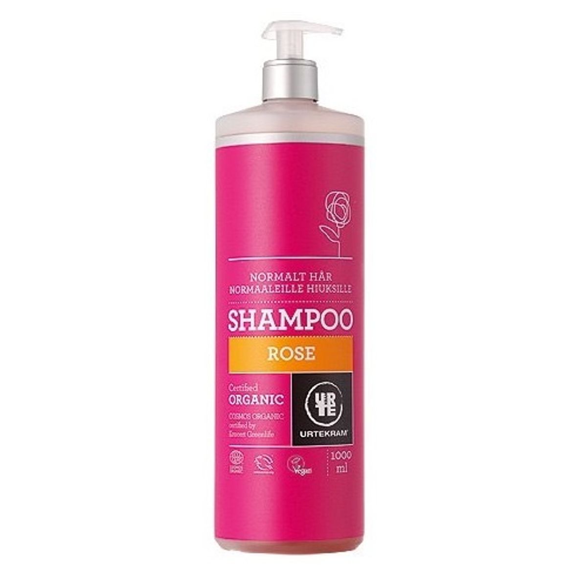 Urtekram rose Shampoo, 1ltr.