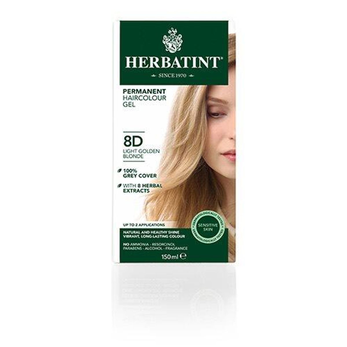 Herbatint 8D hårfarve Light Golden Blond, 150ml