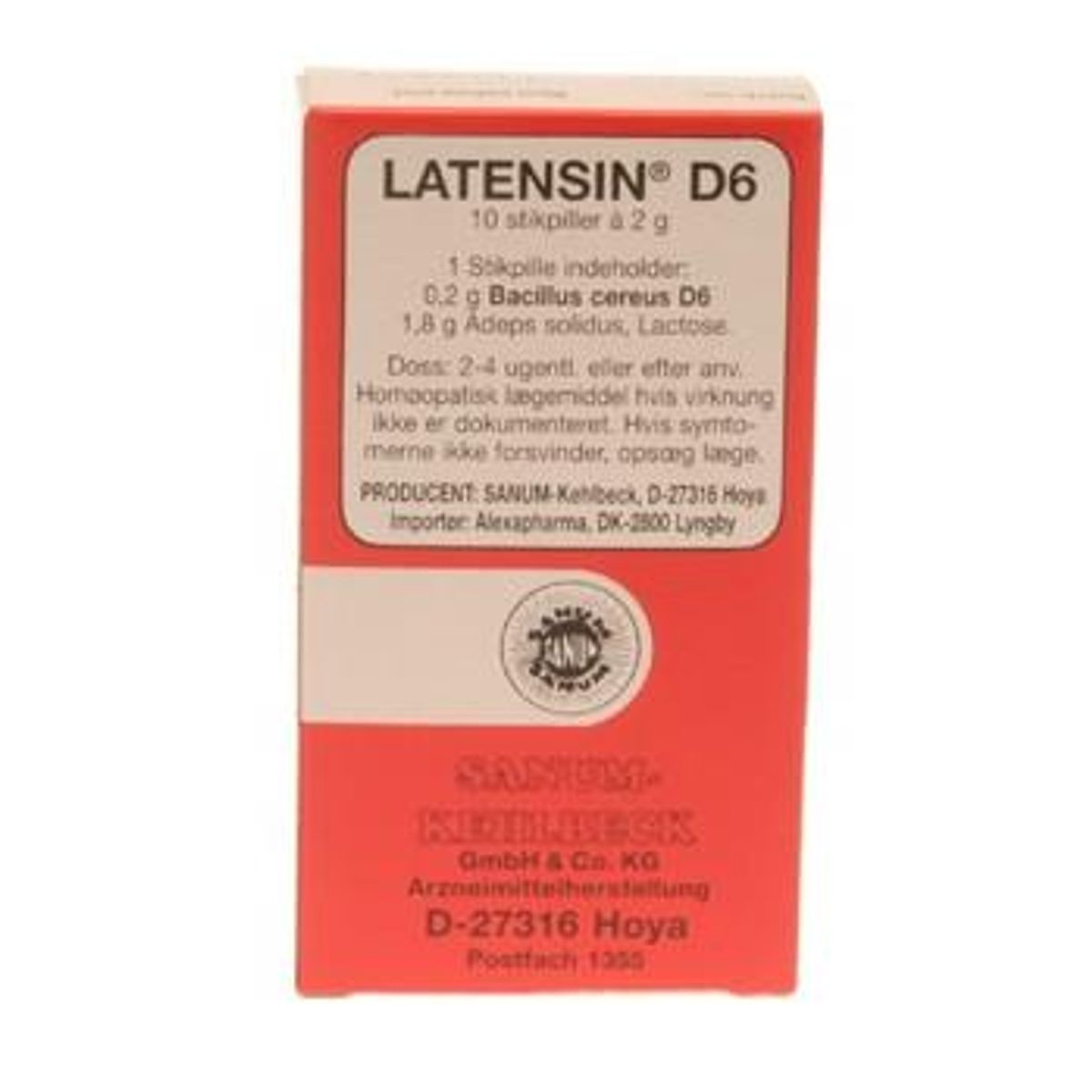 Latensin D6 stikpiller, 10stk.