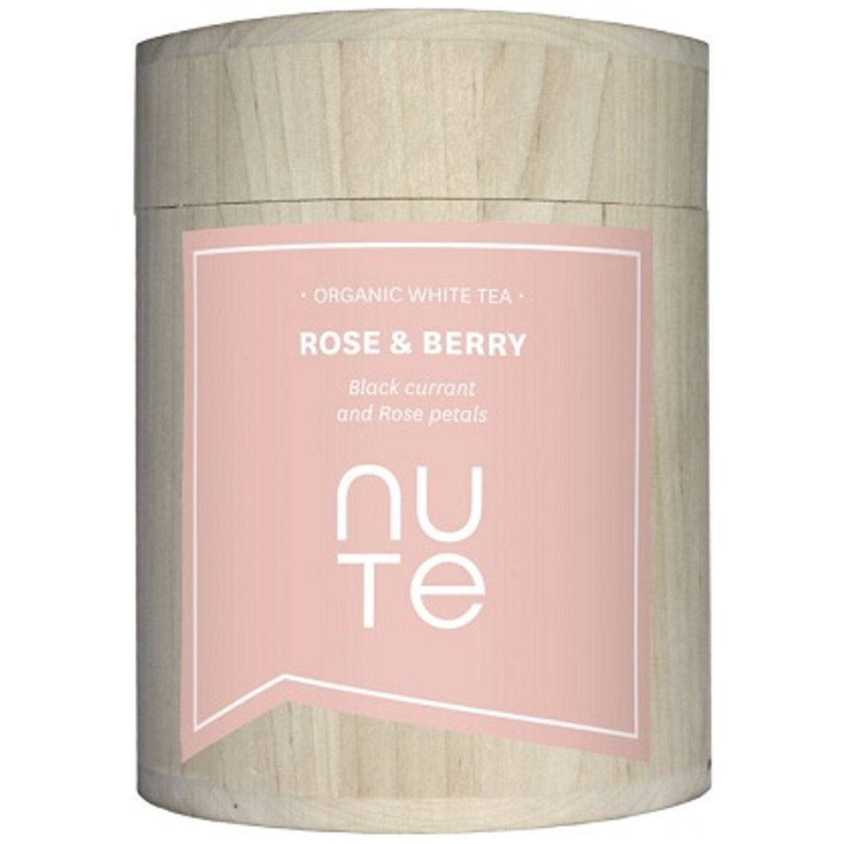 NUTE Hvid te Rose & Berry Ø, 100g.