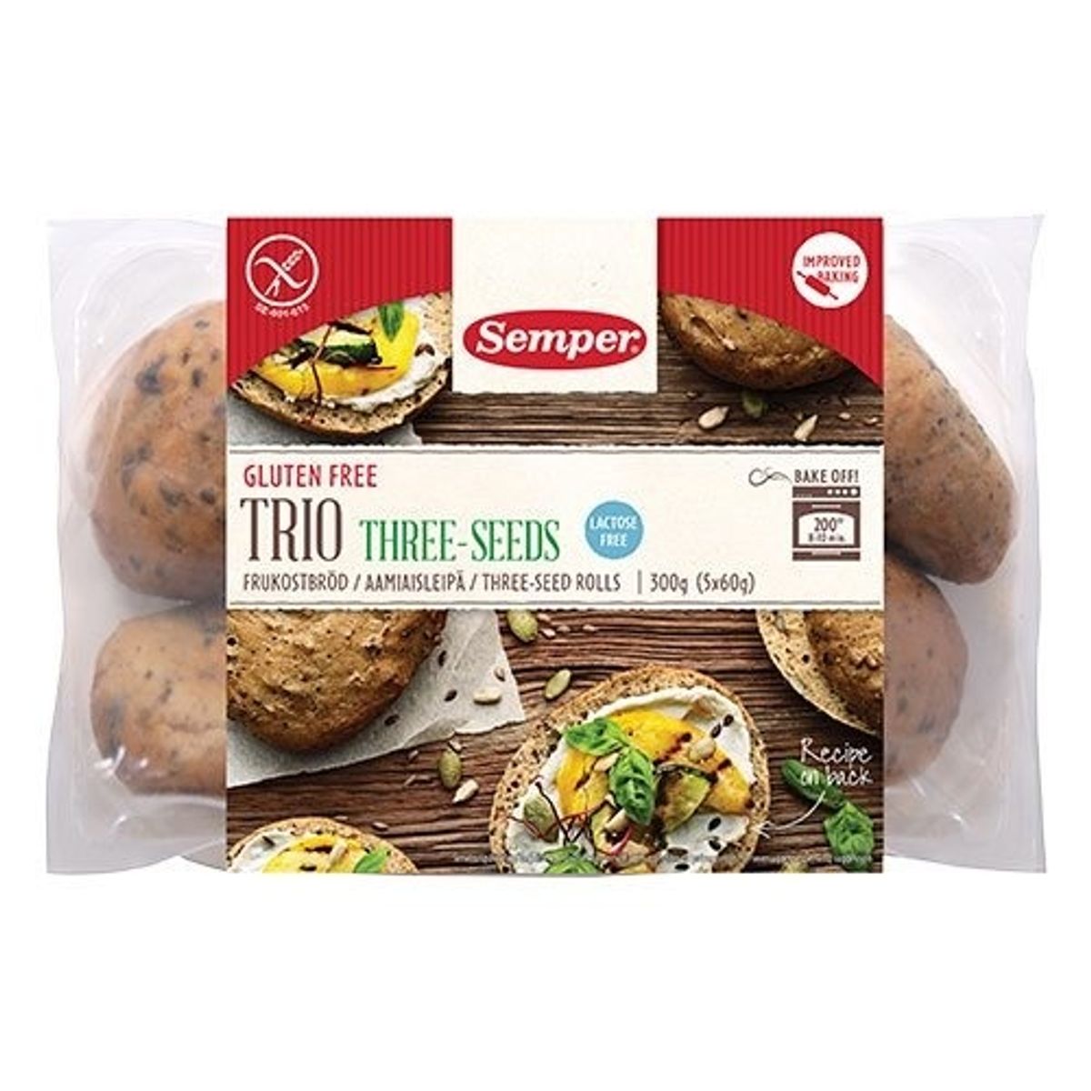 Semper Brød trio glutenfri, 300g.