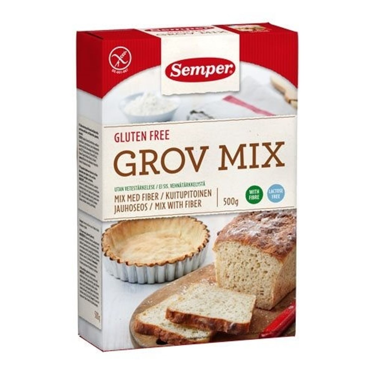 Semper Brødmix grov glutenfri, 500g.