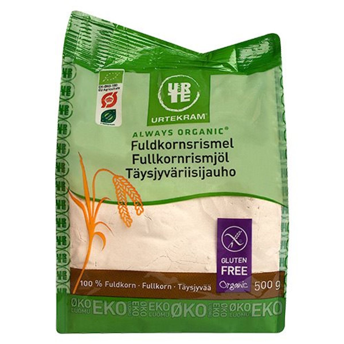 Fuldkorns rismel Ø, 500g.