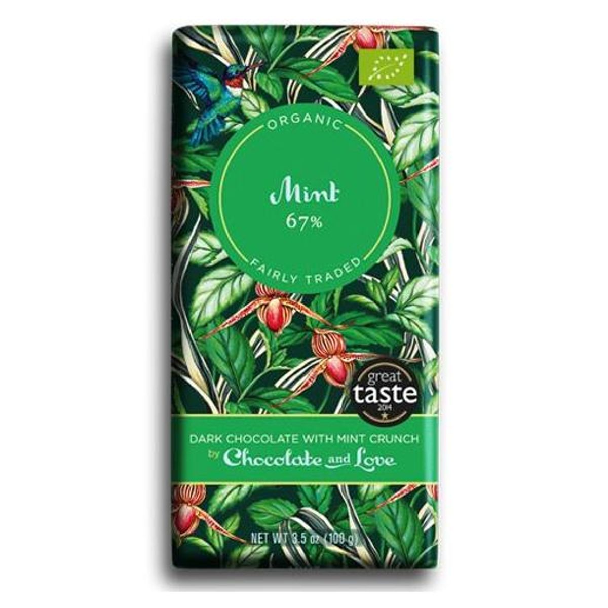 Chocolate and Love Chokolade Mint 67% Ø, 80g.