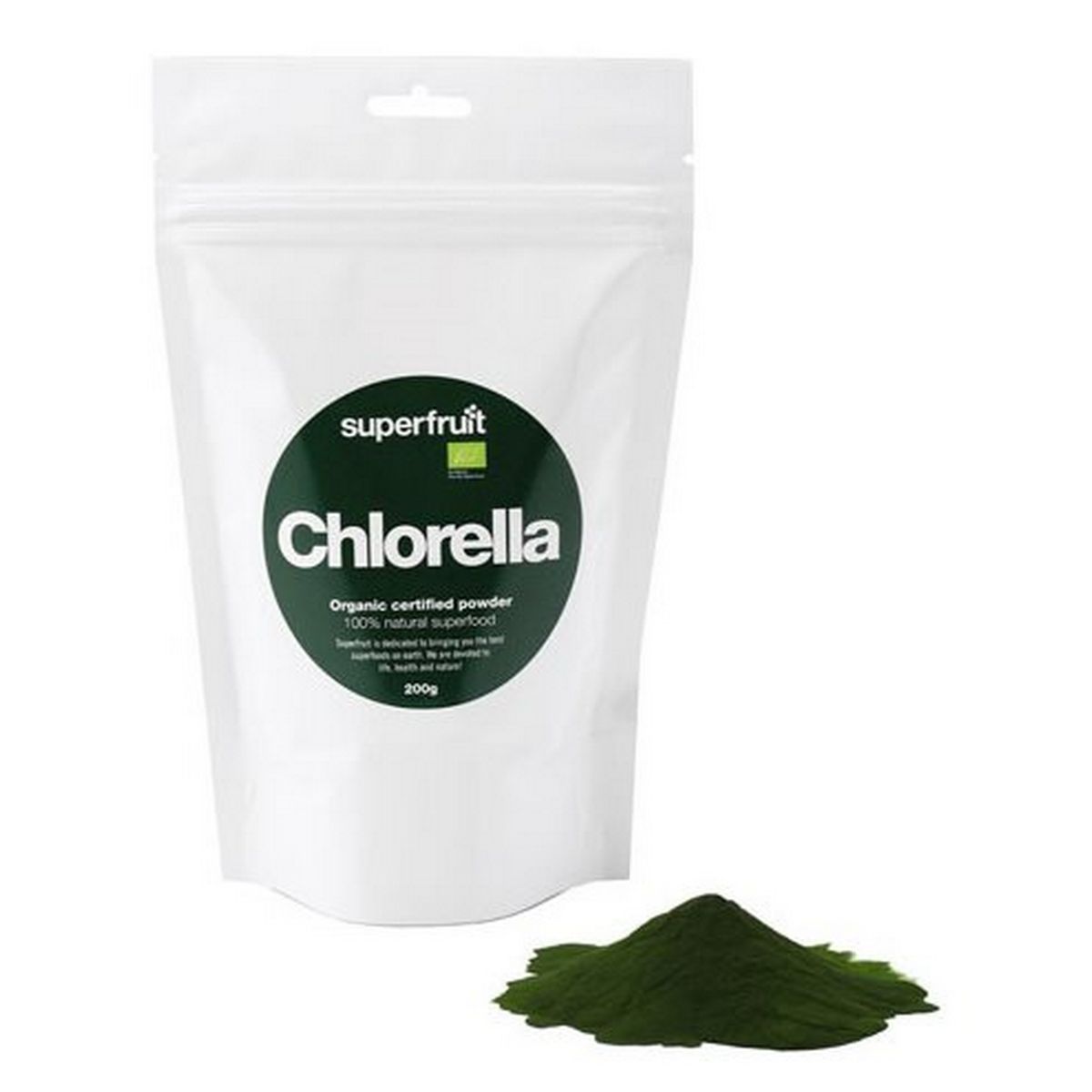 Chlorella pulver Ø Superfruit, 200g.