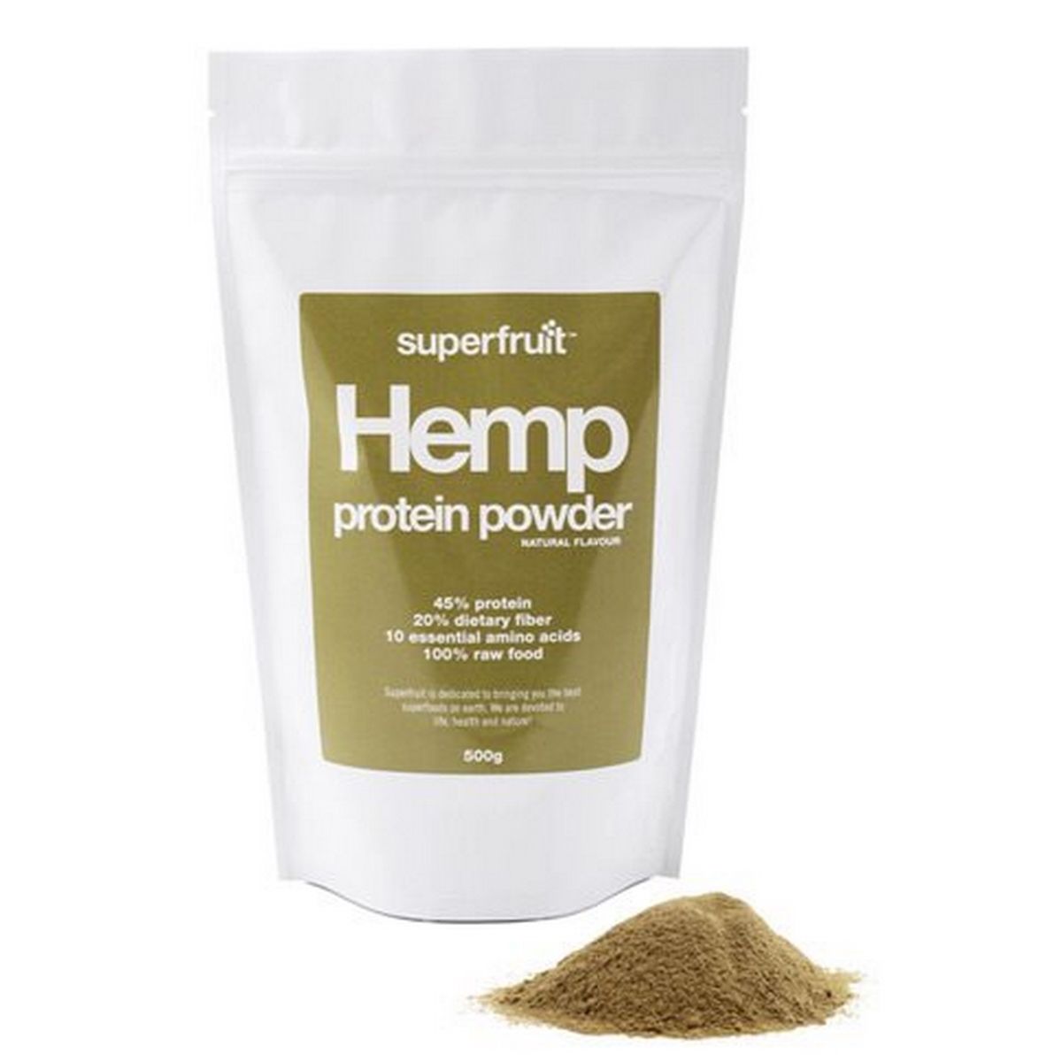 Hamp protein pulver (hemp powder) Superfruit, 500g.