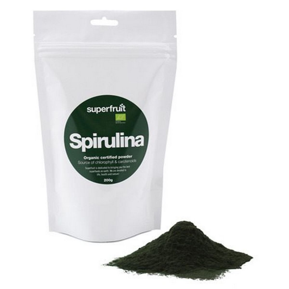 Spirulina pulver Ø Superfruit, 200g.