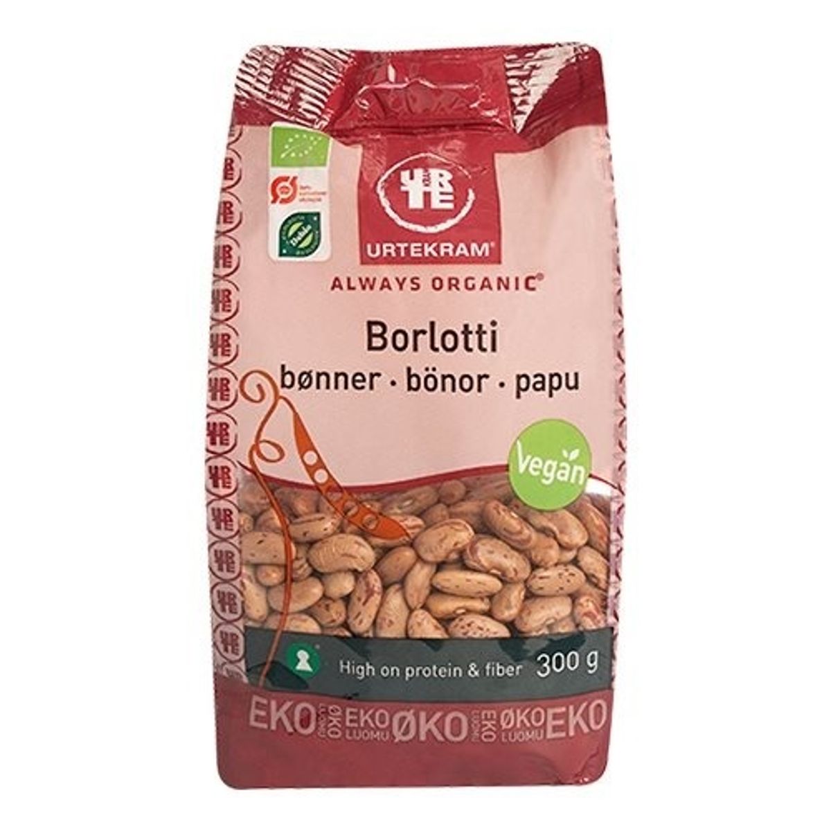 Urtekram Borlotti bønner Ø, 300g.