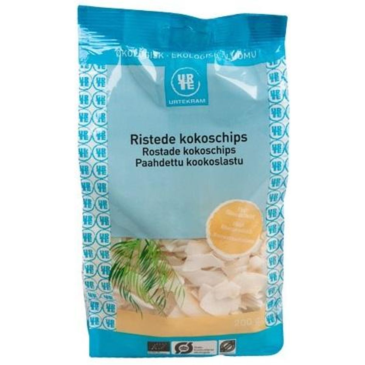 Urtekram Kokoschips ristede Ø, 200g.