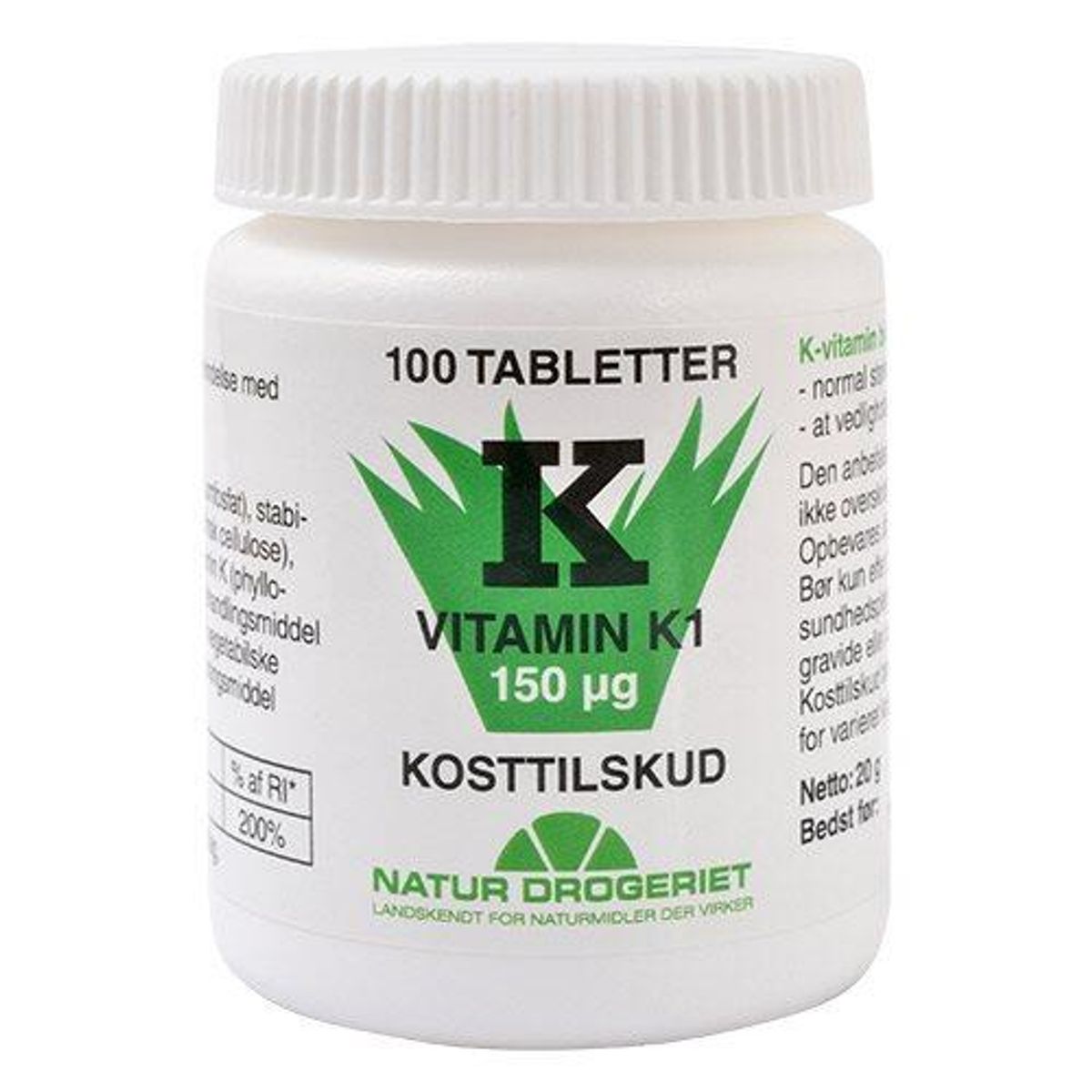 K1-vitamin 150 mcg, 100tab.