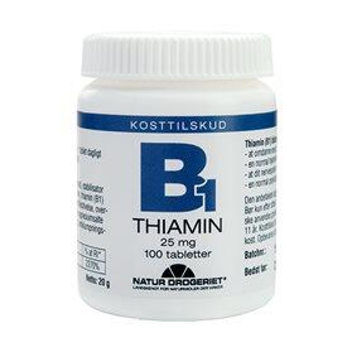 Natur Drogeriet B1 vitamin 25 mg, 100tab.