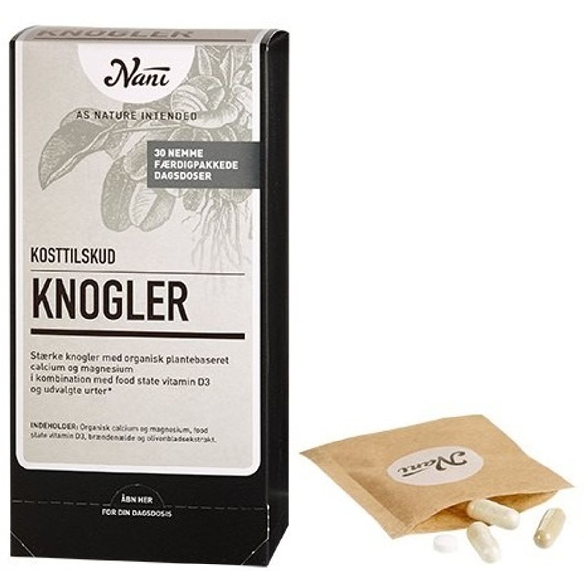 Nani Knogler helsepakke calcium, magnesium, vitamin D3, 30 br.