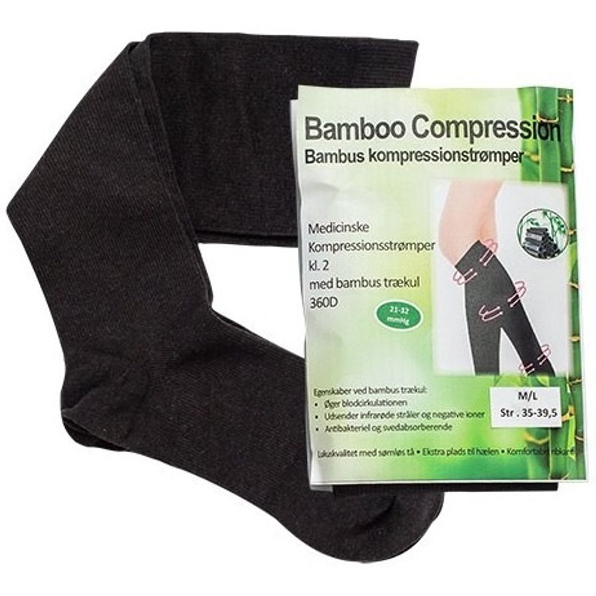 Bamboo Pro Bambus kompressionsstrømper kl. 2 Str. M/L 1stk.