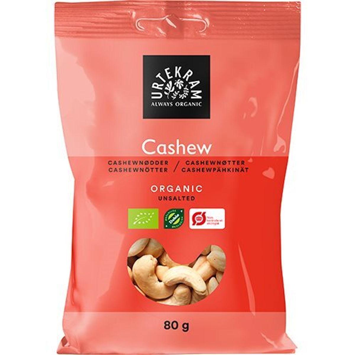 Cashewnødder hele Ø, 80g