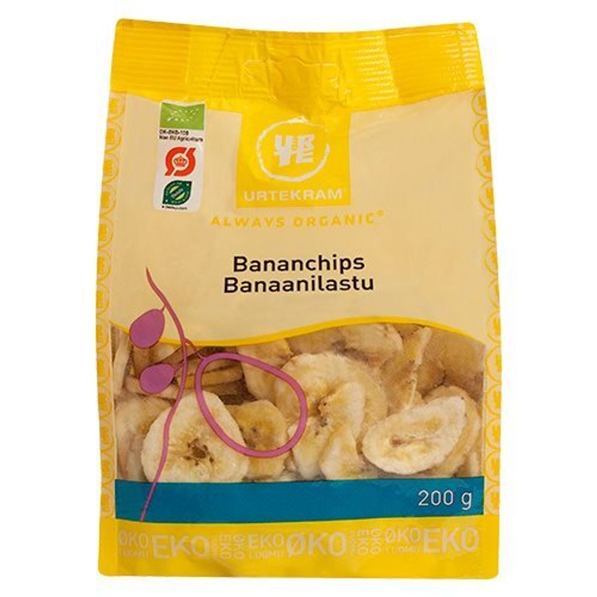 Bananchips sprød snack Ø, 200g