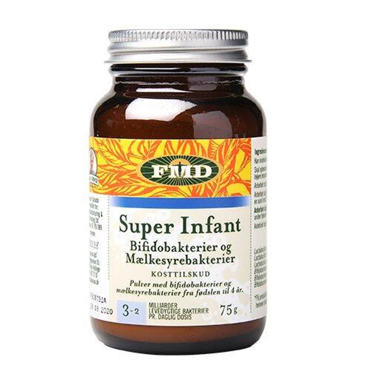 Udo ´s Choice mælkesyrebakterie Super infant 0 - 4 år, 75g.